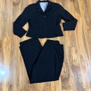 Julian Taylor Black Pinstripe Pantsuit